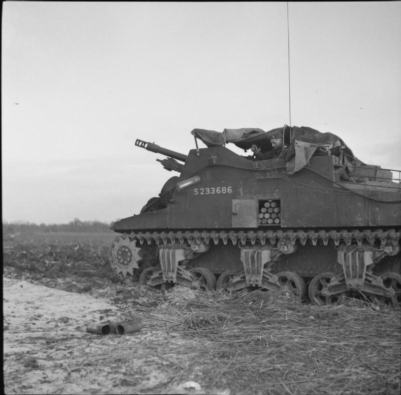 Sexton perteneciente al 5th Royal Horse Artillery en Bakenhoven, norte de Sittard, 31 de Diciembre de 1944