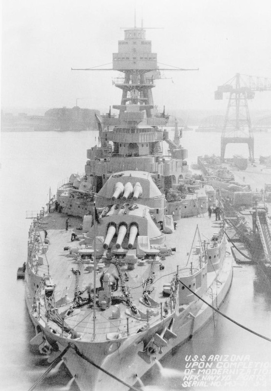 El USS Arizona al completar la modernización el 3 de febrero de 1931