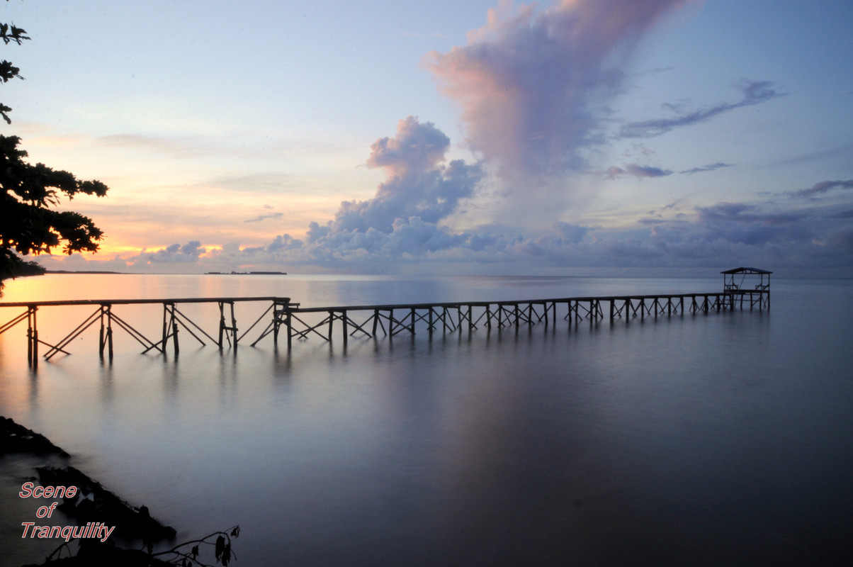 Scene Of Tranquility Kg Batu Payung Jetty At Dawn