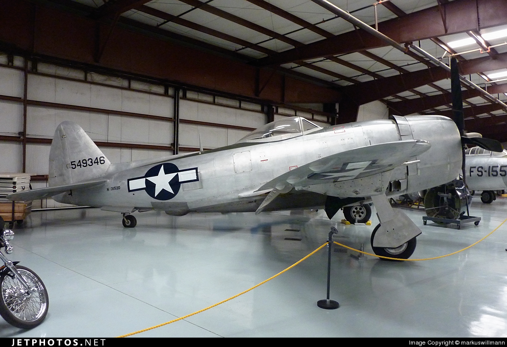 Republic P-47D Thunderbolt Nº de Serie 45-49346 conservado en el Yanks Air Museum en Chino, California