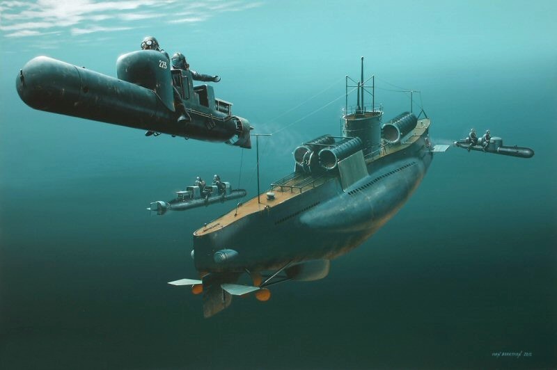 Transportados por el submarino RMi Scire, tres SLC lograron penetrar en el puerto de Alejandría, la base principal de la flota mediterránea inglesa