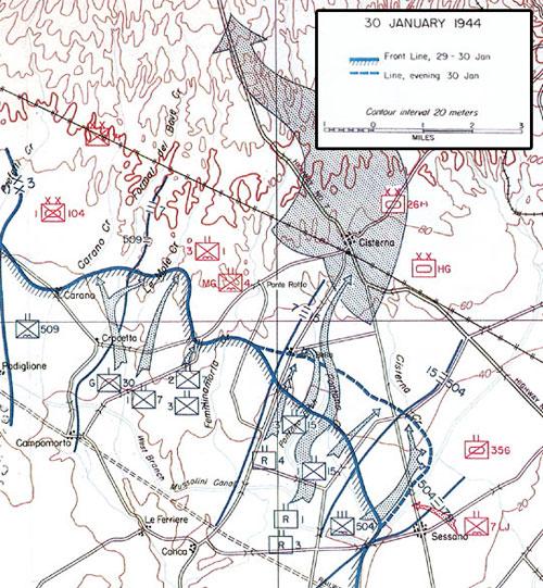 Mapa del 30 de enero de 1944