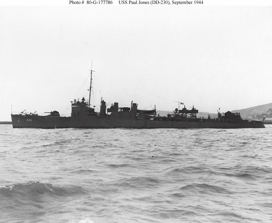 USS Paul Jones DD-230. Septiembre de 1944