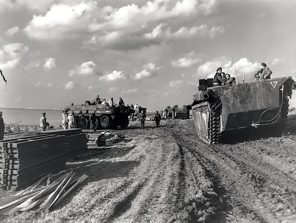 LVTs de la 79ª División Blindada Británica durante la batalla del Escalda