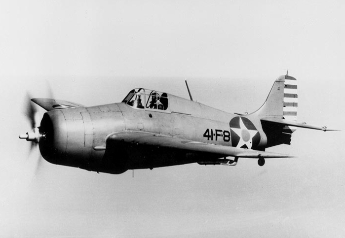 Grumman F4F-4 Wildcat del EscuadrÃ³n de combate 41 de la Armada de los Estados Unidos a principios de 1942