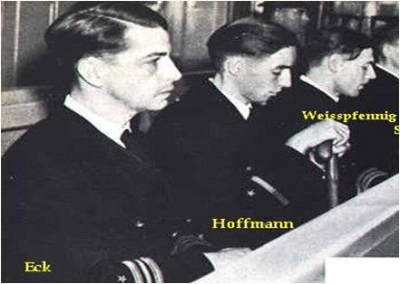 El comandante Heinz-Wilhelm Eck junto a los oficiales que corrieron su misma suerte en Nuremberg