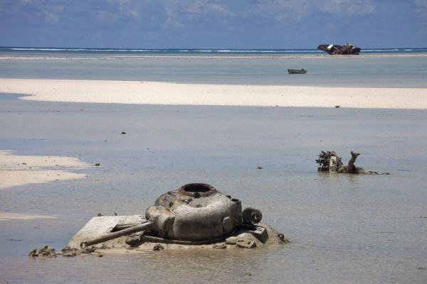 Restos conservados en la actualidad de la Batalla de Tarawa