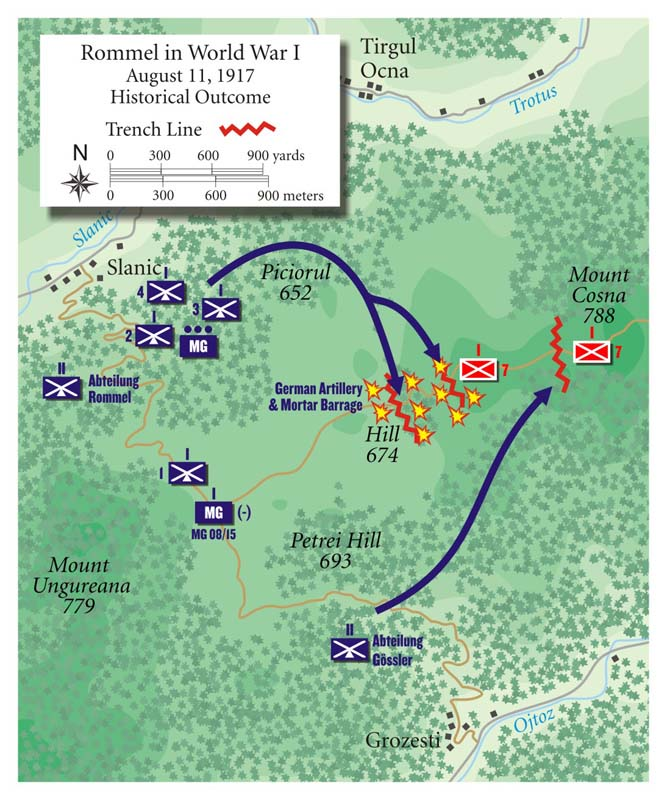 Movimientos de Rommel en Monte Cosna