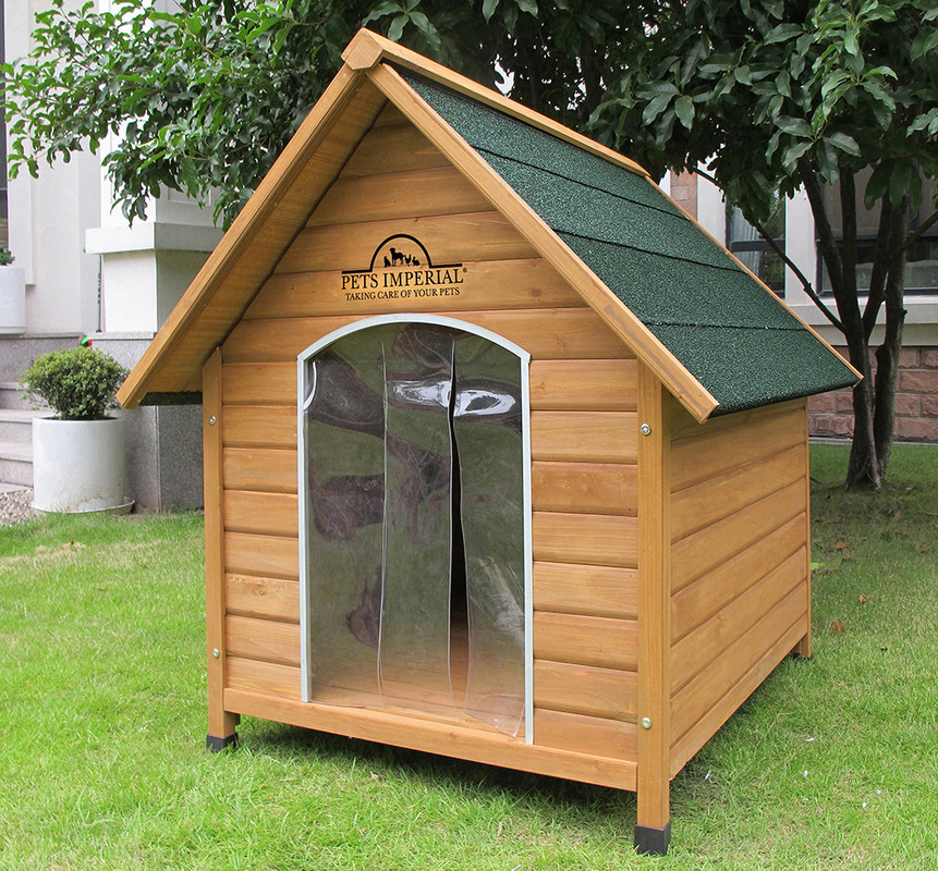 large wooden dog house