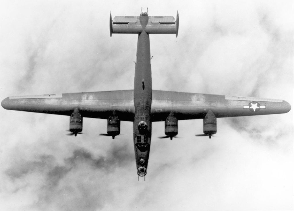 Un B-24 fotografiado desde arriba