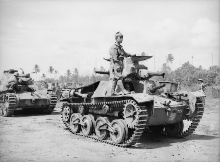 Varios Tipo 95 Ha-Go en Nueva Bretaña, tras la rendición japonesa