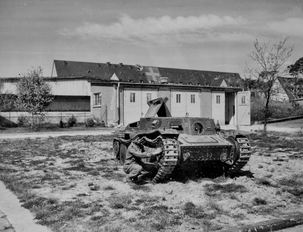 Un Panzer 38t capturado en el Hospital Manheim, en Abril de 1945