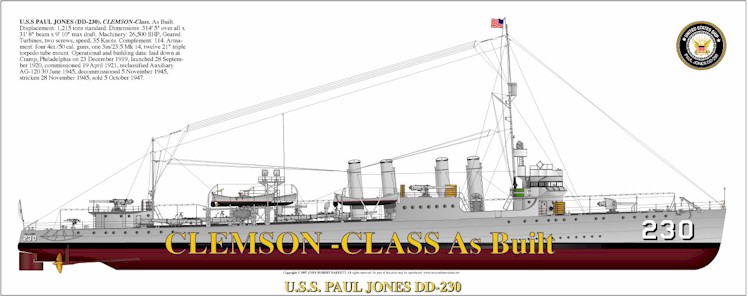 Perfil del USS Paul Jones DD-230