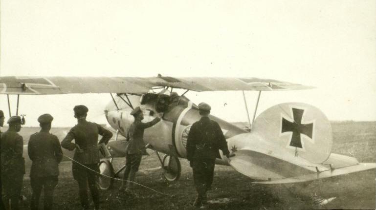 Eduard Schleich, Jefe del Jasta 21, en su Albatros D.V.
