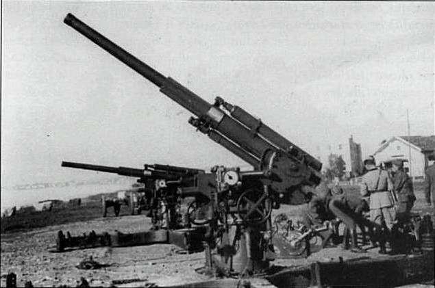 Cañones de 75-46 CA Modelo 34 capturados por los alemanes