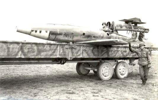 Fi 103 Reichenberg capturada por el ejército norteamericano y transportada para su estudio