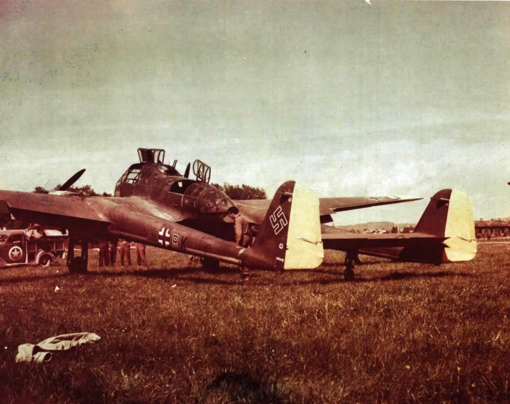 Un Focke Wulf Fw 189 NAG16 5H RK en Alemania, en 1945