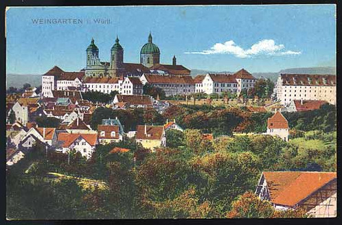 Imagen de Weingarten en una postal de 1917