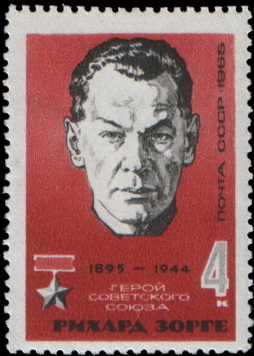 Sello de Sorge emitido por la Unión Soviética en 1965