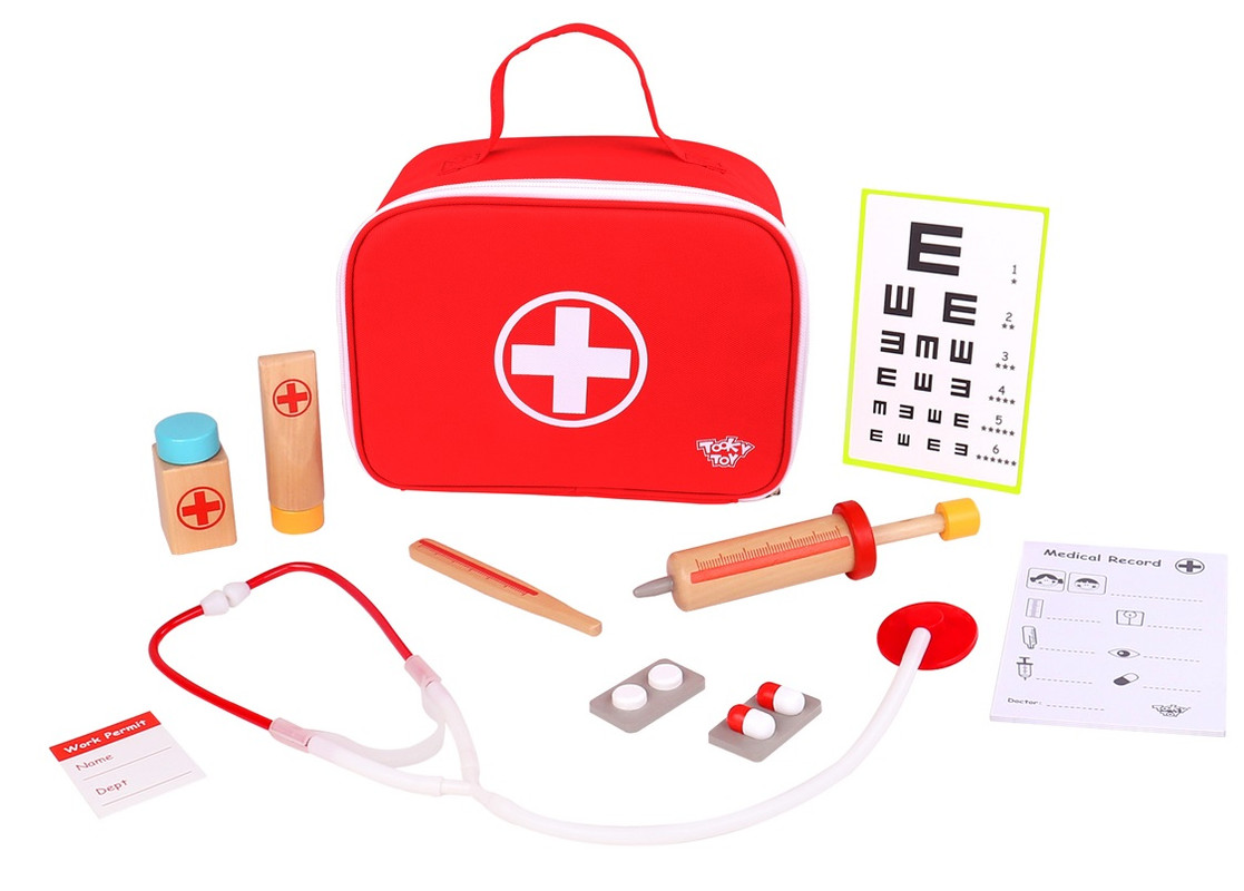 wooden doctor kit