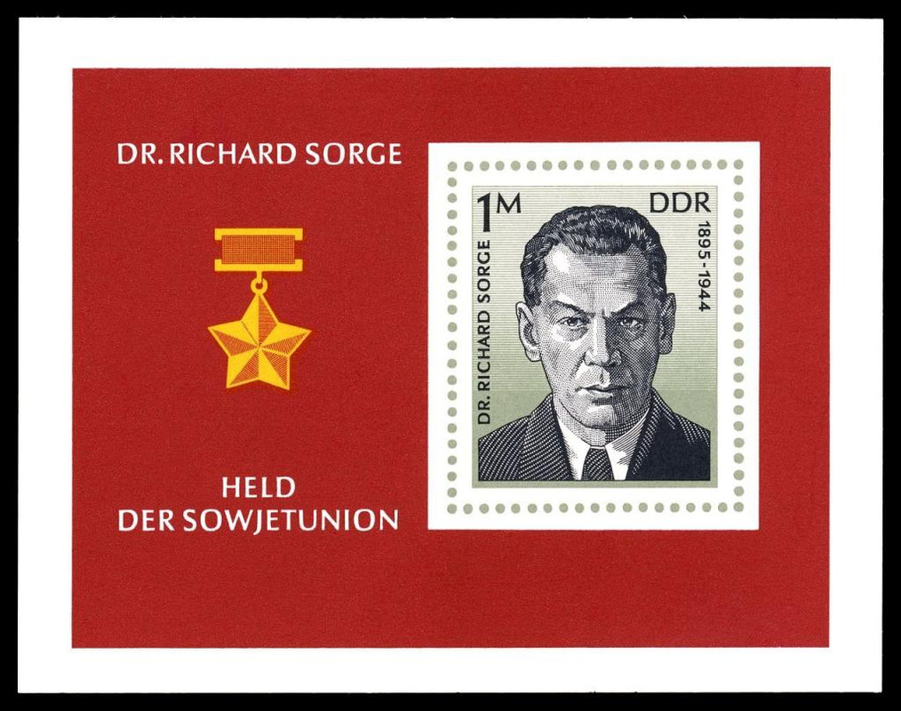 Sello de Alemania del Este emitido en 1976 para honrar a Richard Sorge