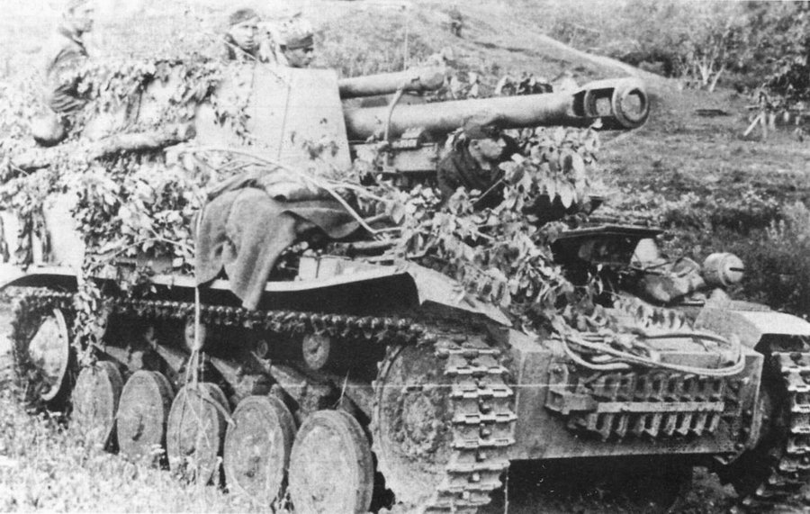 Un Sd.Kfz. 124 Wespe camuflado