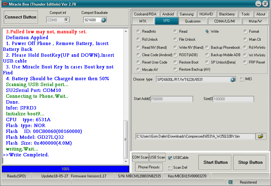 GSM-Forum - kingstar KS-B33 On Stuck On Logo With Flash Done By Miracle Box