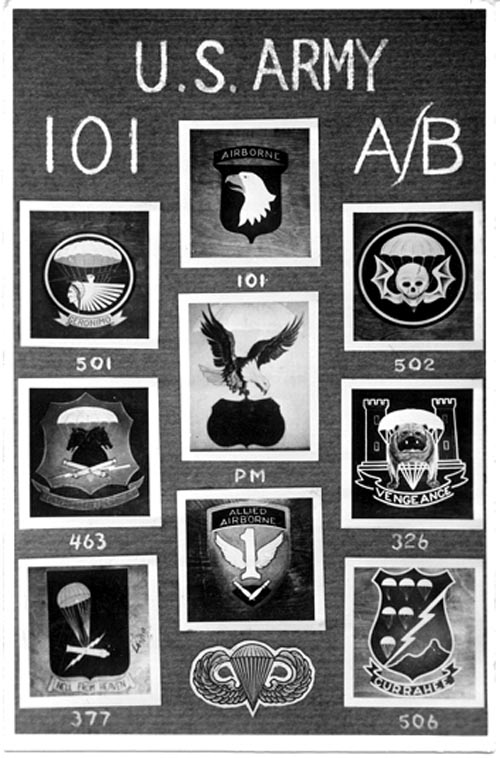 Emblemas de todos los regimientos de la 101