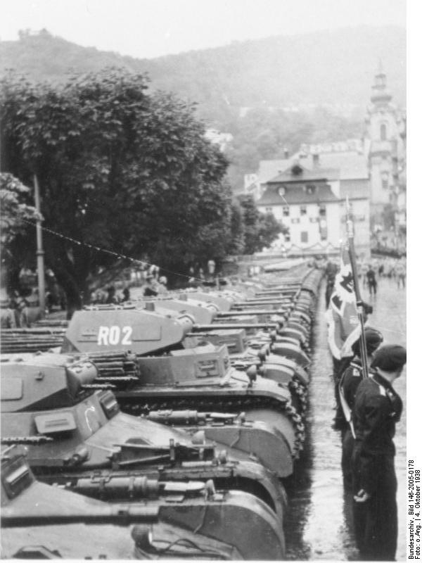 Panzerkampfwagen II durante la anexión de los Sudetes, el 4 de octubre de 1938